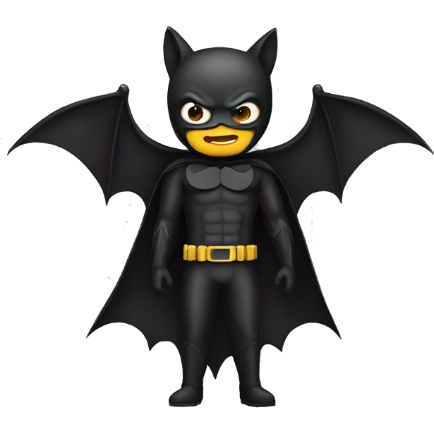 Guy dressed as a bat emoji