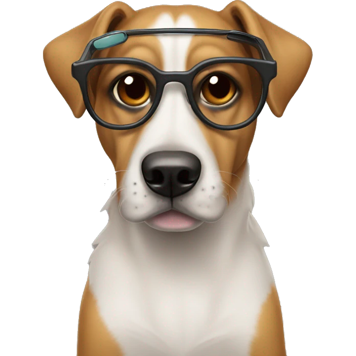 Perro con gafas emoji