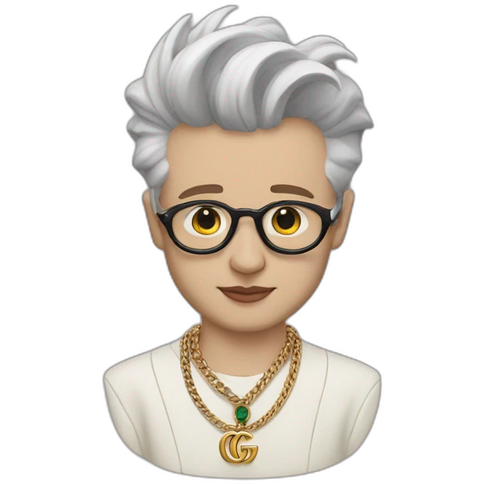 Viktor Frankl with Gucci necklace emoji