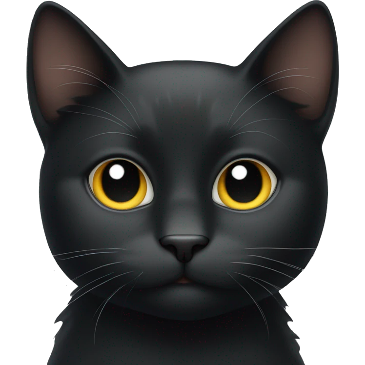 Black cat with to white spots on the upper lip emoji