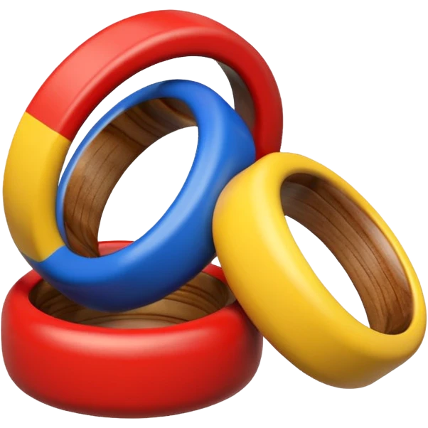 Colorful stacking rings emoji