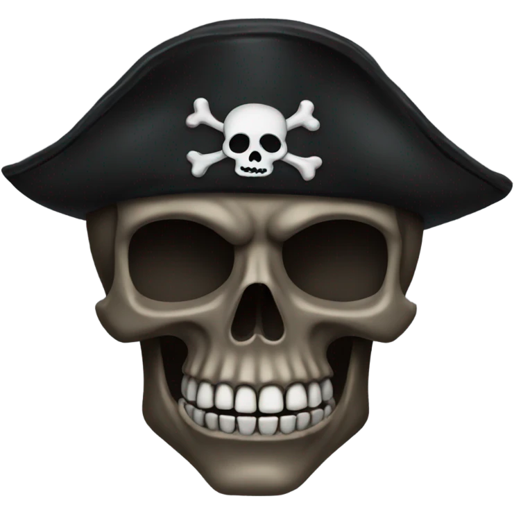 Dark mean pirate skull emoji