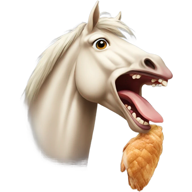 Horse eating chicken  emoji