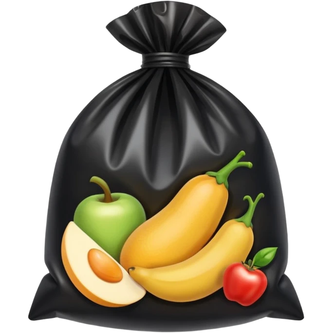Black bag plastic meal emoji