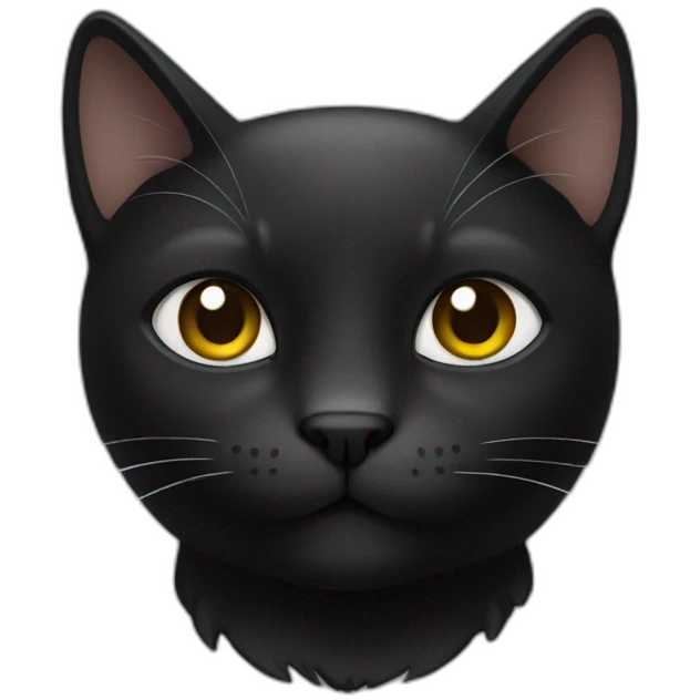 Black cat with white chest emoji