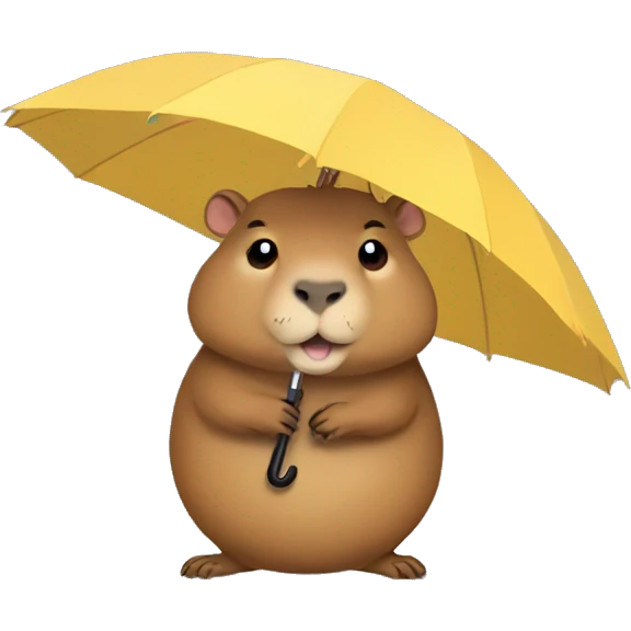 Capybara with an umbrella emoji