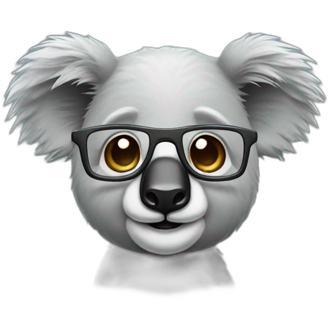Koala geek mascot emoji