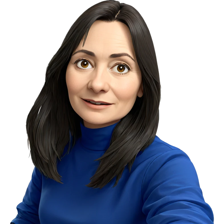 smiling girl in blue shirt emoji