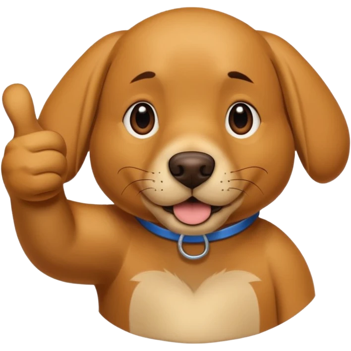 An adult Labrador's paw giving a thumbs up. emoji