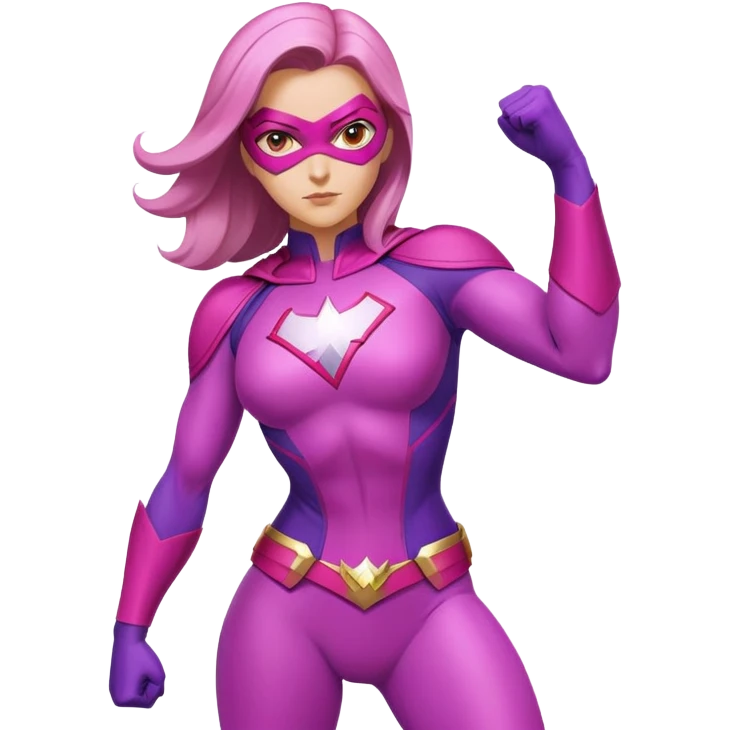 pink violet woman superhero power emoji