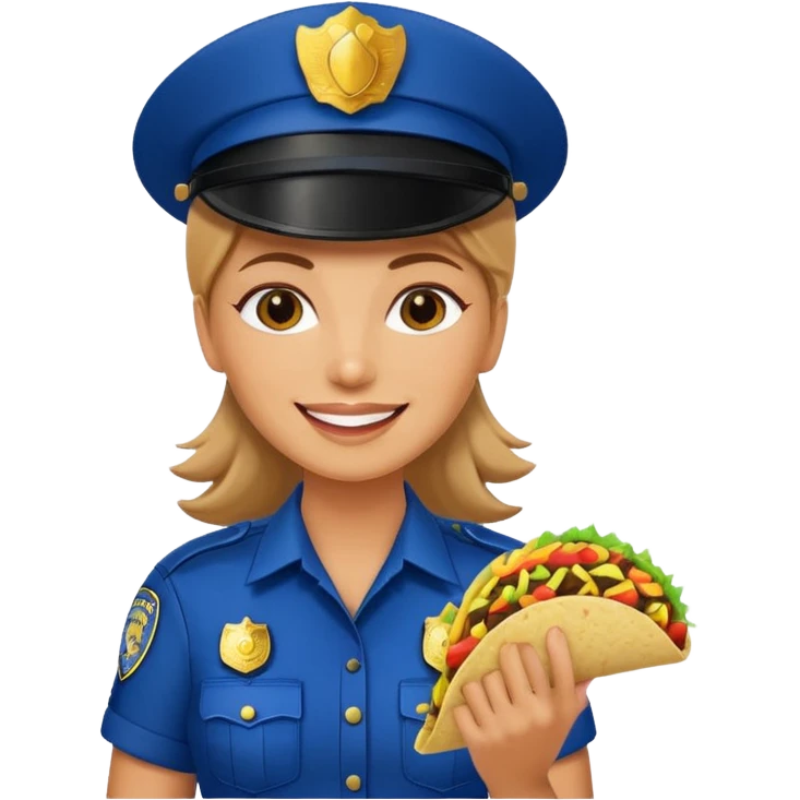 woman police holding taco emoji