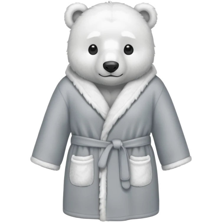 grey shower robe with polar bears emoji