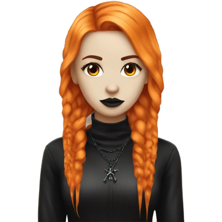 Goth girl orange hair emoji