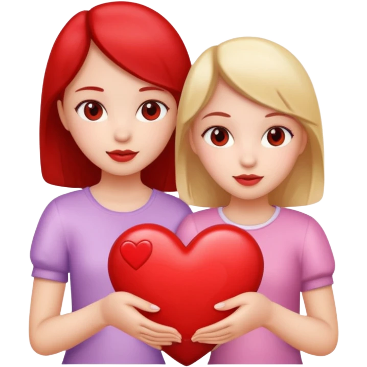 2 girls that have a heart emoji
