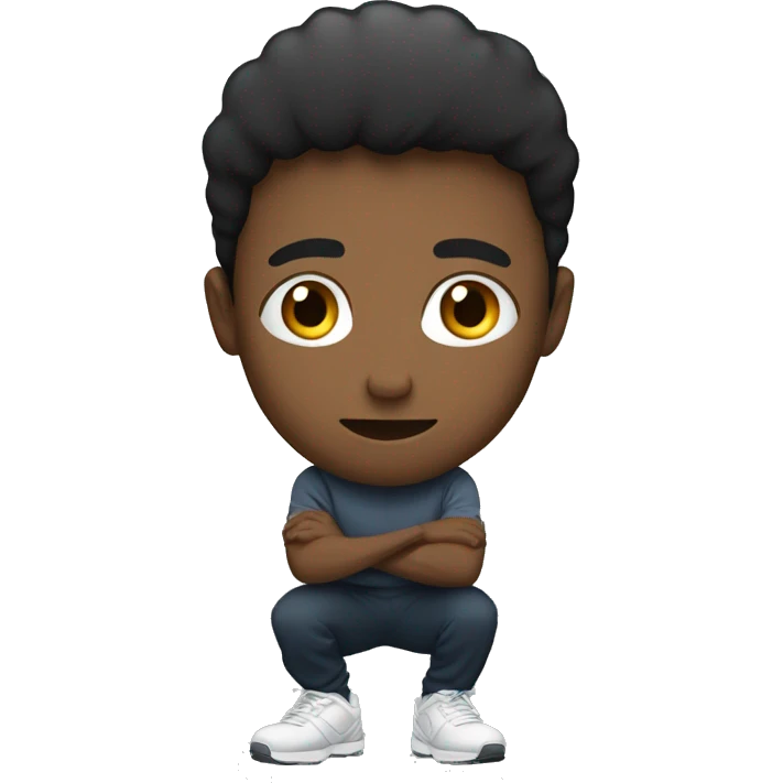 a young man doing squat (sport) emoji