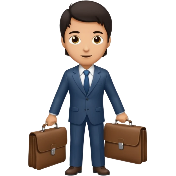 Man with dark hair carrying a portfolio heading to work. emoji