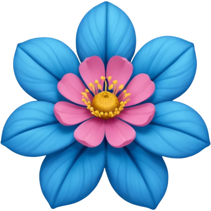 Flor azul vibrante tipo rosa emoji