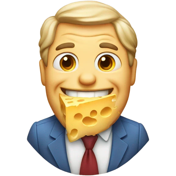 a man with a giant grin eating cheese  emoji