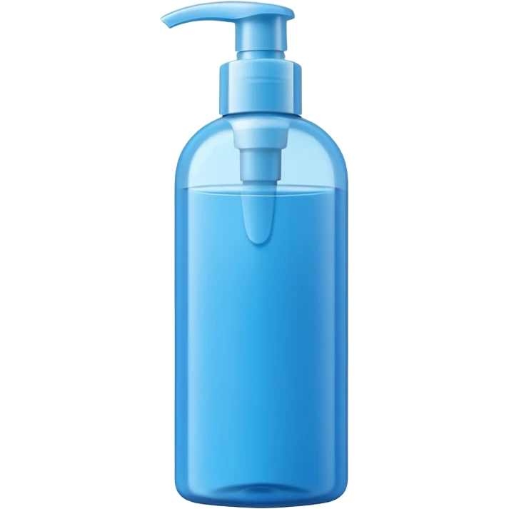 upright shampoo bottle, smooth curved silhouette, flip-top or pump cap, sleek, semi-opaque or colored blue green or white, clean and fresh, no branding or text, soft lighting, emoji scale emoji
