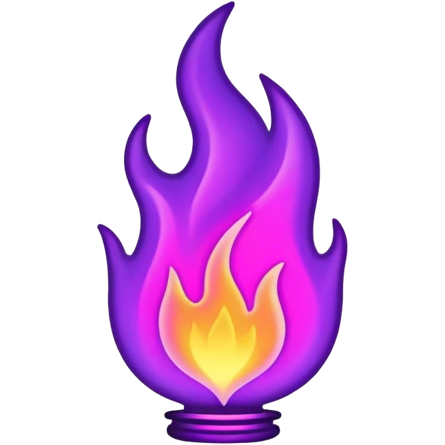 outline violet neon flame emoji