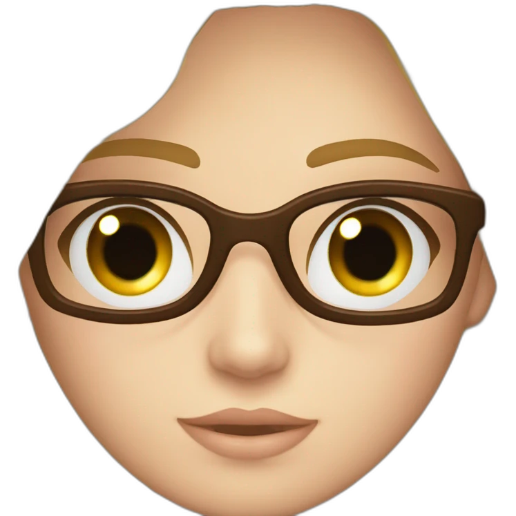 rubia ojos marrones lentes emoji