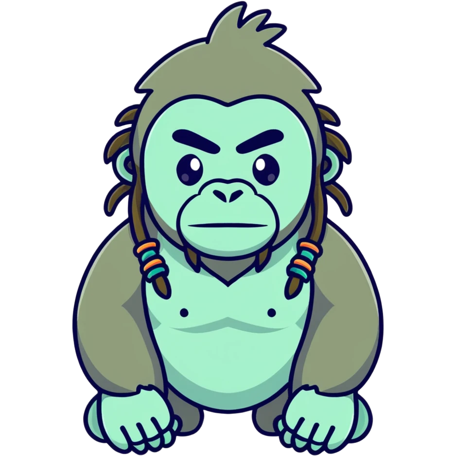 Gorilla wit dreads emoji