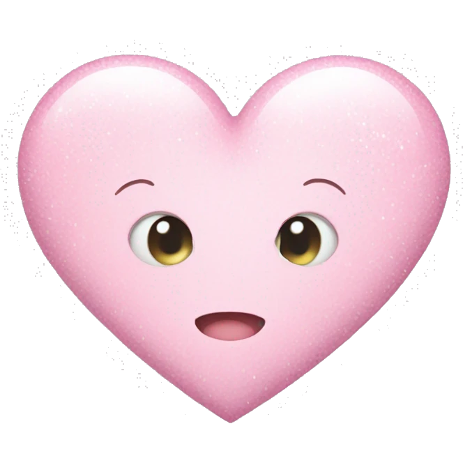 pastel pink heart with white sparkles  emoji