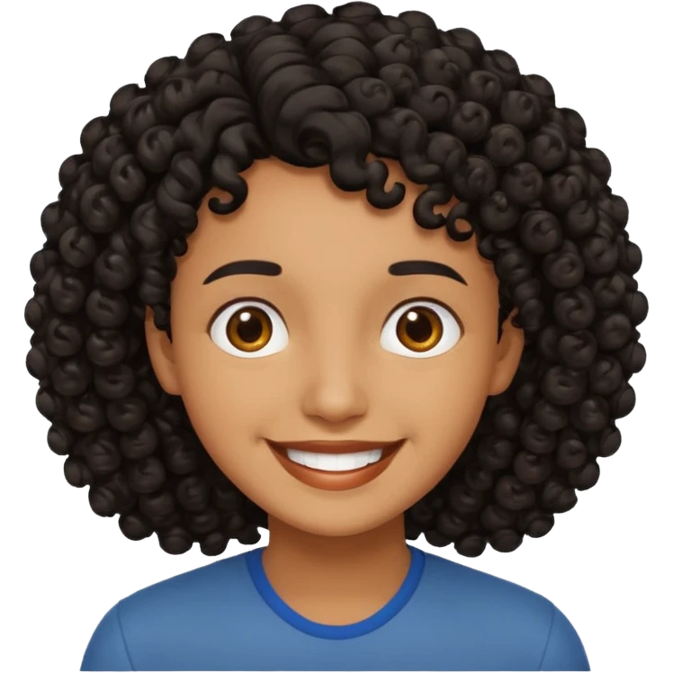 fat person emoji but make him brown skin and curly black hair emoji