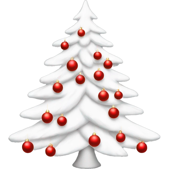 White aesthetic clean Christmas tree with red bow emoji