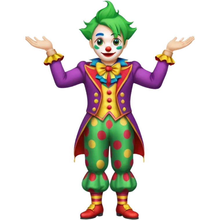 circus clown green hair full body emoji