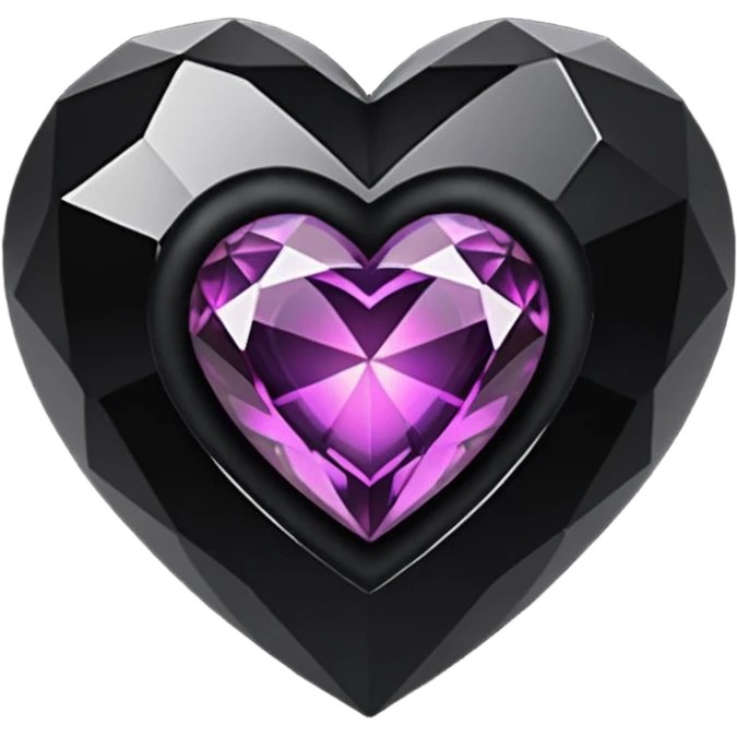 goth heart with a dark crystal gem emoji