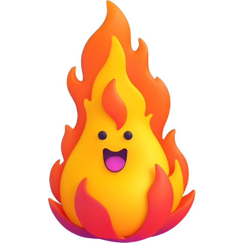 flaming poop icon, bold and colorful emoji