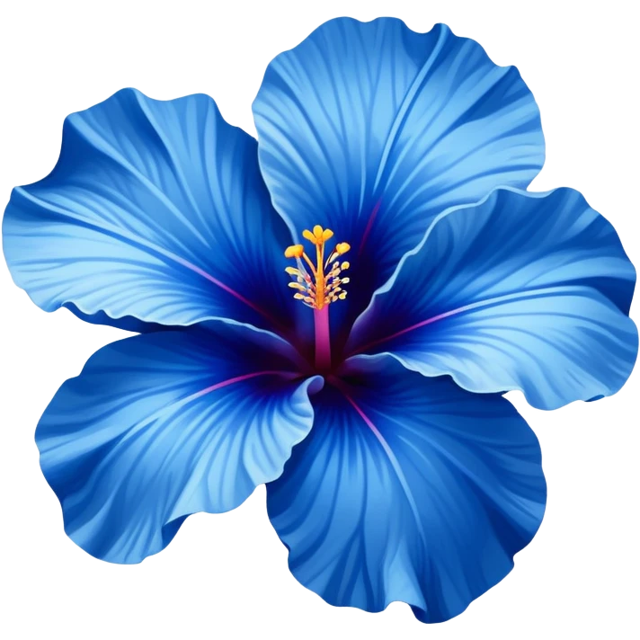Blue hibiscus flower emoji