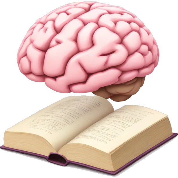A light pink brain a book emoji