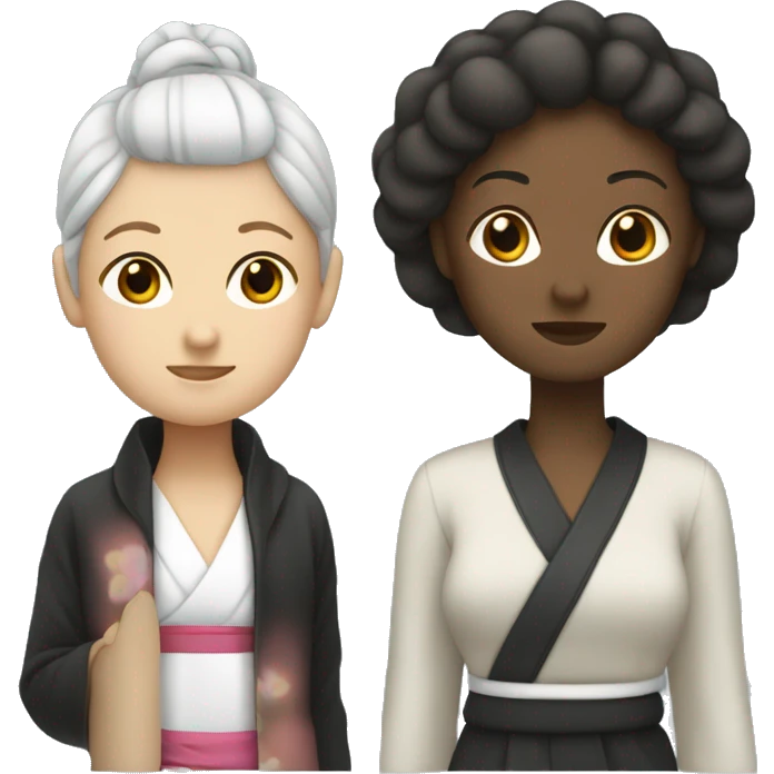 Black japonese with white woman  emoji