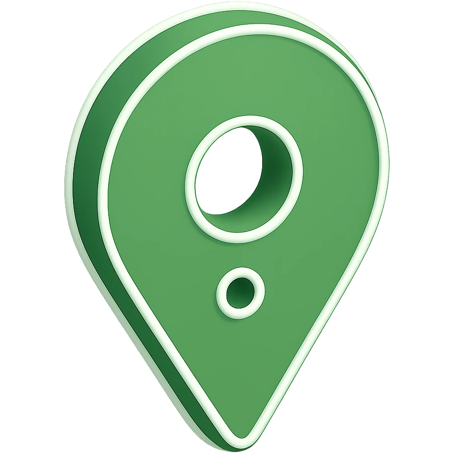 Create a variation of the light green 3D location pin with a white outline around it, keeping the style consistent and the background transparent. emoji