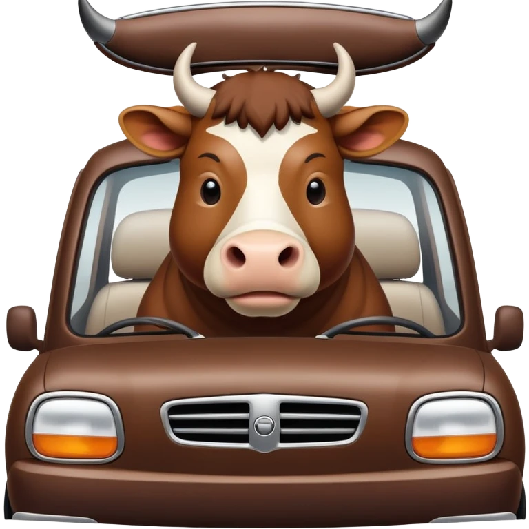 Ox sitting in the car emoji
