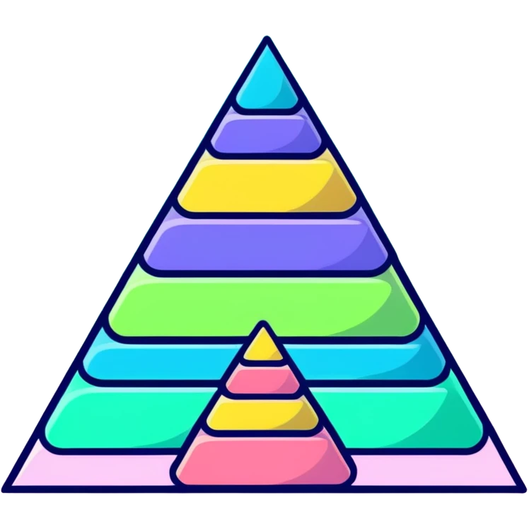 cute pastel pink stacking pyramid toy with colorful rings emoji