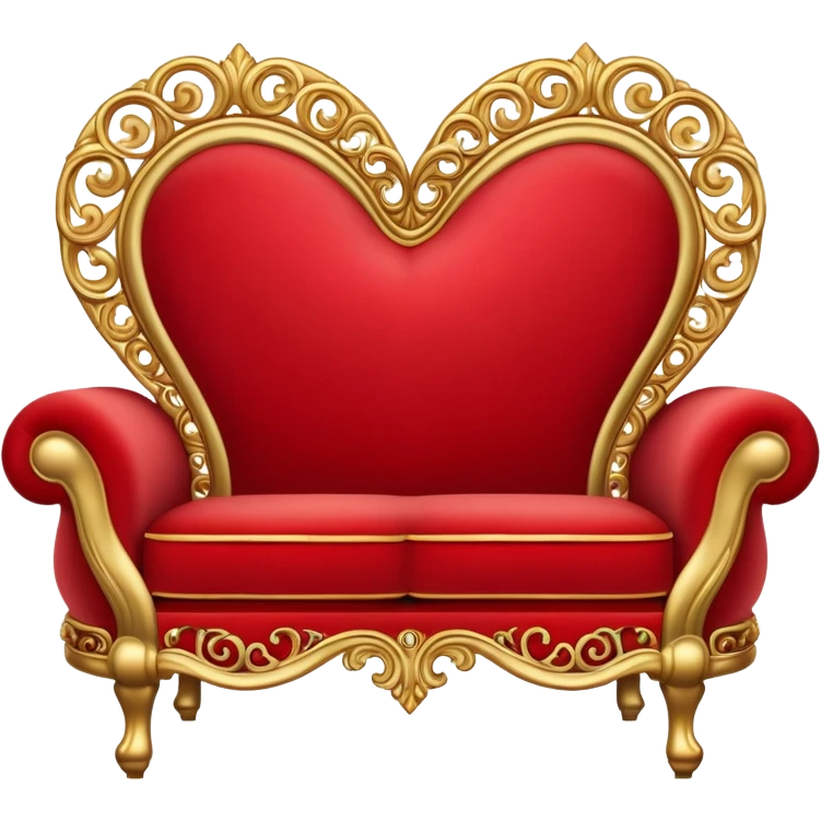 Romantic red and gold heart-couch emoji