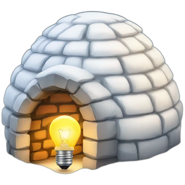 igloo with bulb outside emoji