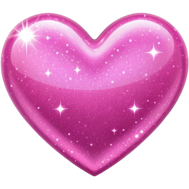 glitter pink heart emoji