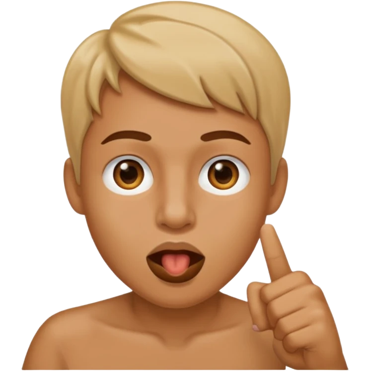 pointing in mouth  emoji