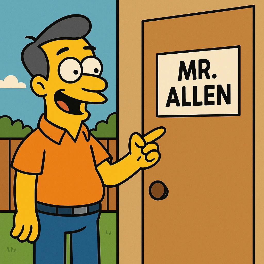He had a personalized nameplate on his office door. emoji