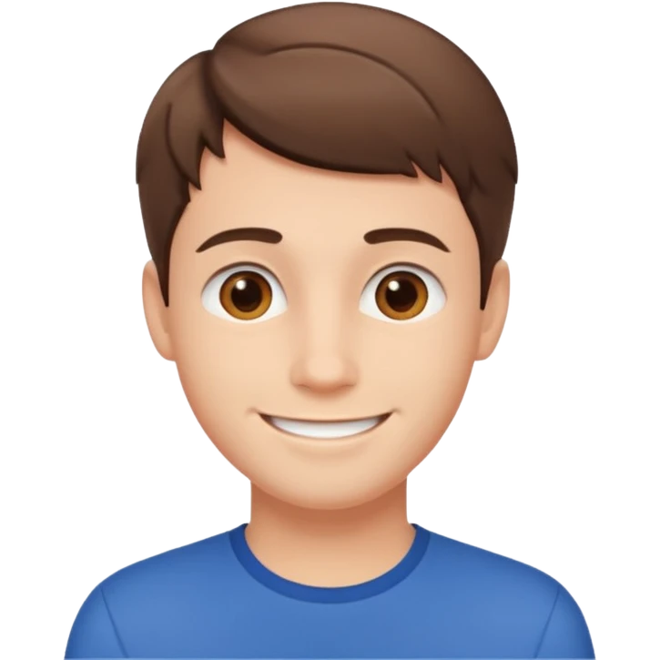 young adult man with smile emoji