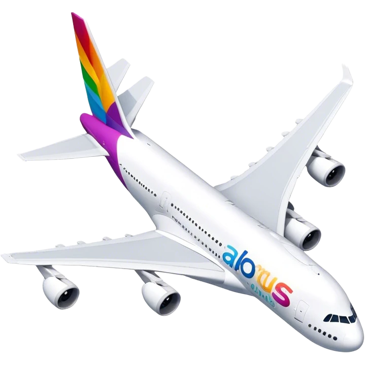 Airbus A380 - Airbus (Model Year: 2021) (Iconic colour: White with colorful tail) emoji