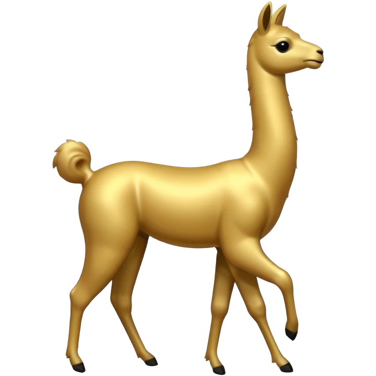 A silhouette of a small golden llama dancing emoji