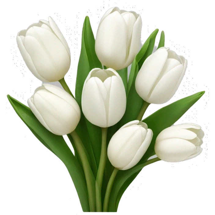 Bouquet of white tulips emoji