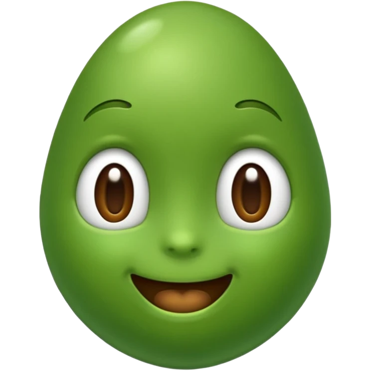 A happy little bean emoji