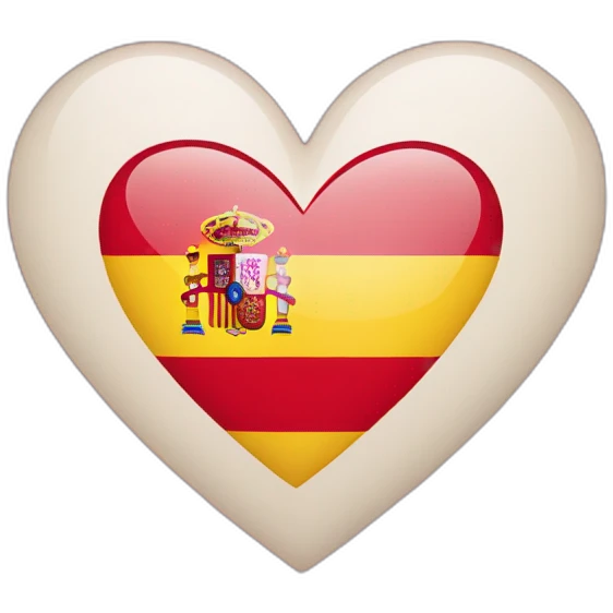 spain flag colors inside a heart emoji