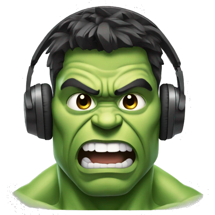 hulk with headphones emoji